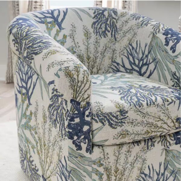 Lonnie Blue Ocean Polyester Club Chair with Swivel