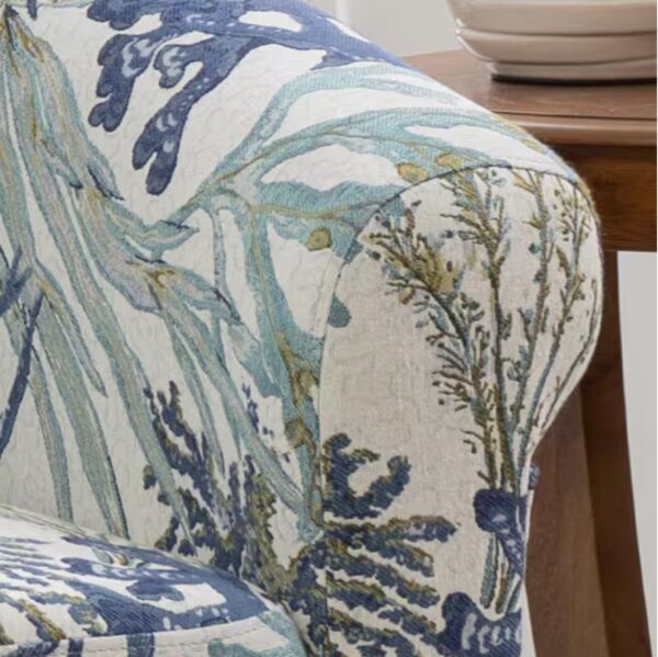 Lonnie Blue Ocean Polyester Club Chair with Swivel