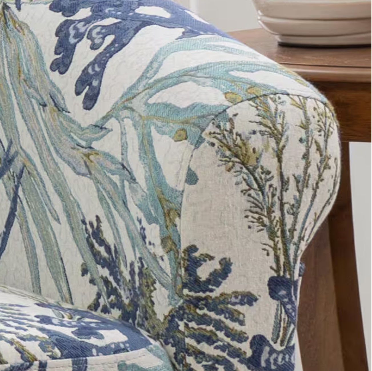 Lonnie Blue Ocean Polyester Club Chair with Swivel