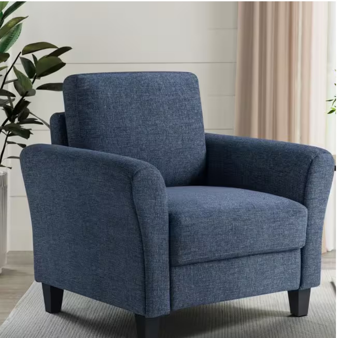 Wesley Blue Microfiber with Round Armchair